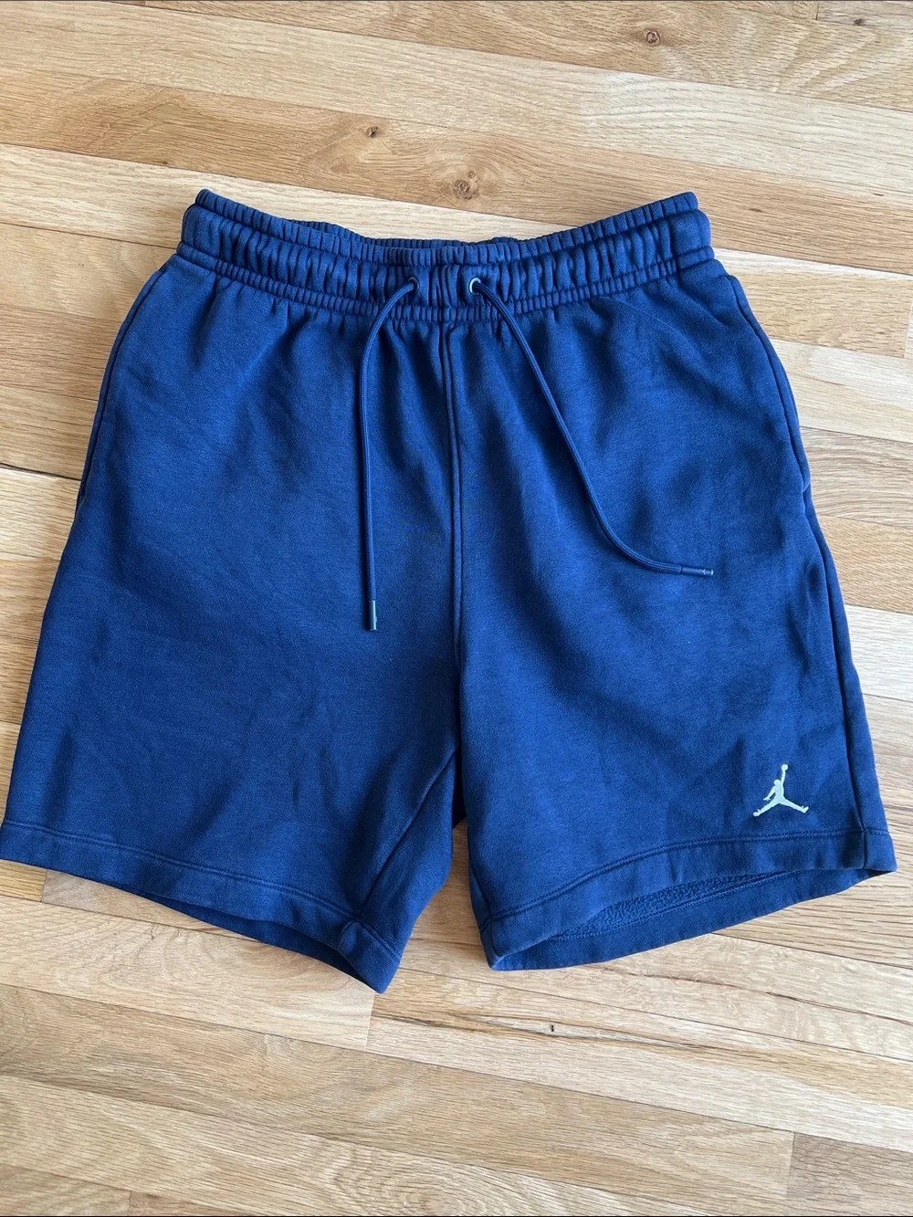 Jordan Navy Blue Jumpman Brooklyn Fleece Shorts, Pockets, Elastic Waist, Sz S